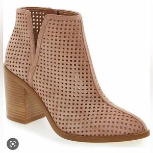 1State Larocka Perforated Leather Boot Blush Pink Size 7